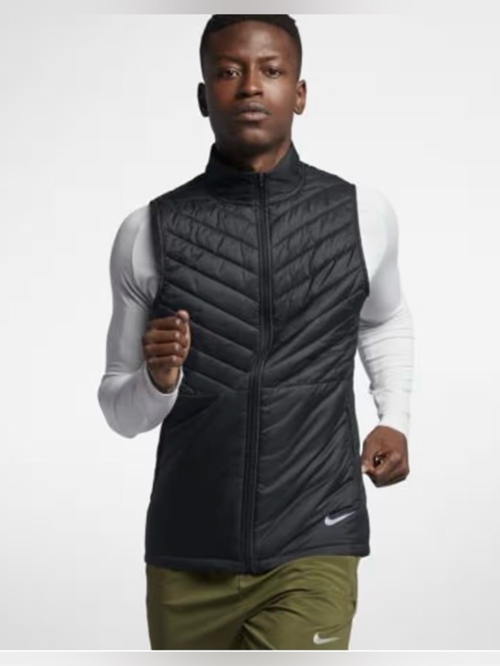 Nike Black Quilted Sleeveless Performance Vest